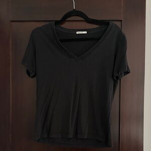 Marine Layer Black V-Neck Short Sleeve Tee